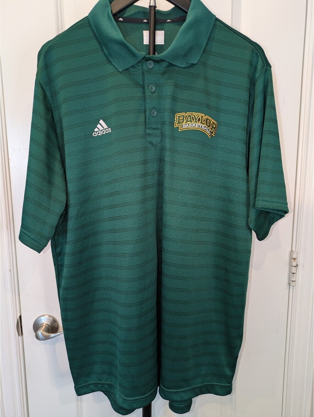 Adidas Baylor Basketball Fast Break Club Polo Men’s XL Green Embroidered